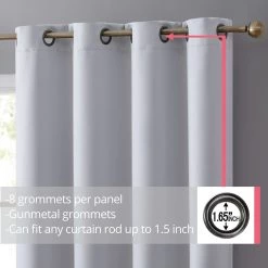 HLC.ME Laurance 100% Blackout Grommet Curtain Panels - Antique Silver - Set Of 2 Blackout Curtains 10 HLC.ME Laurance 100% Blackout Grommet Curtain Panels - Antique Silver - Set Of 2 Blackout Curtains