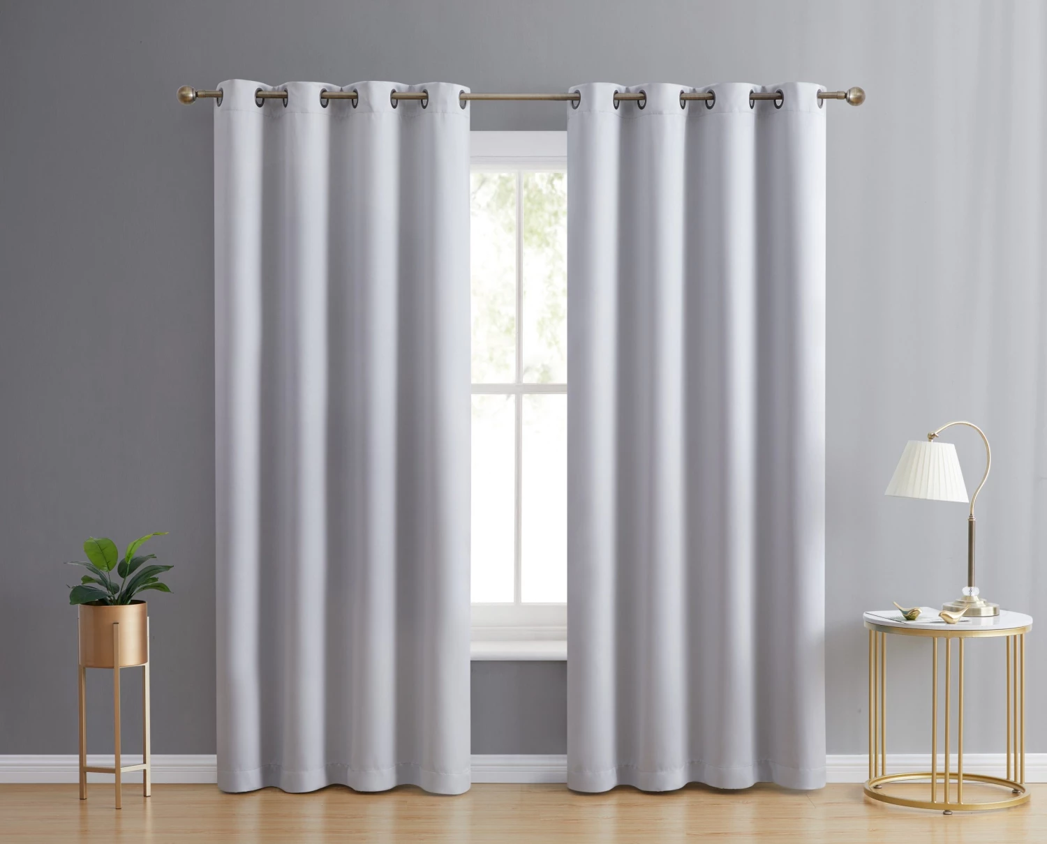 HLC.ME Laurance 100% Blackout Grommet Curtain Panels - Antique Silver - Set Of 2 Blackout Curtains 3 HLC.ME Laurance 100% Blackout Grommet Curtain Panels - Antique Silver - Set Of 2 Blackout Curtains