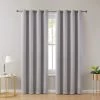 HLC.ME Laurance 100% Blackout Grommet Curtain Panels - Light Grey - Set Of 2 Blackout Curtains