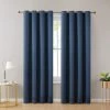 HLC.ME Laurance 100% Blackout Grommet Curtain Panels - Midnight Navy Blue - Set Of 2 Blackout Curtains 1 HLC.ME Laurance 100% Blackout Grommet Curtain Panels - Midnight Navy Blue - Set Of 2 Blackout Curtains