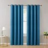 HLC.ME Blackout Curtains Laurance 100% Blackout Grommet Curtain Panels - Sapphire Teal Blue - Set Of 2