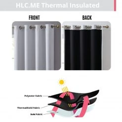 HLC.ME Laurance 100% Blackout Grommet Curtain Panels - Antique Silver - Set Of 2 Blackout Curtains 12 HLC.ME Laurance 100% Blackout Grommet Curtain Panels - Antique Silver - Set Of 2 Blackout Curtains