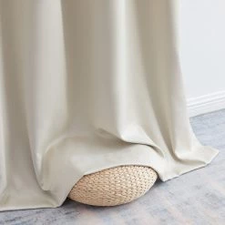 HLC.ME Laurance 100% Blackout Grommet Curtain Panels - Parchment Beige - Set Of 2 Blackout Curtains