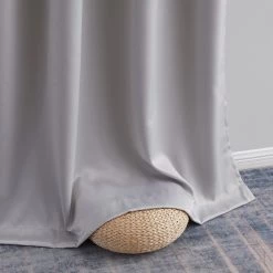 HLC.ME Laurance 100% Blackout Grommet Curtain Panels - Light Grey - Set Of 2 Blackout Curtains