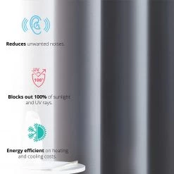 HLC.ME Blackout Curtains Laurance 100% Blackout Grommet Curtain Panels - Steel Grey - Set Of 2