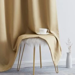 HLC.ME Blackout Curtains Laurance 100% Blackout Grommet Curtain Panels - Pebble Taupe - Set Of 2