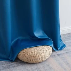 HLC.ME Blackout Curtains Laurance 100% Blackout Grommet Curtain Panels - Sapphire Teal Blue - Set Of 2