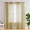 HLC.ME Sheer Curtains Lauren Semi Sheer Back Tab Rod Pocket Panels - Antique Taupe - Set Of 2