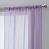 HLC.ME Sheer Curtains Lucento Sheer Rod Pocket Curtain Panels - Light Purple (Lilac) - Set Of 2