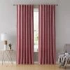 HLC.ME Lopez Velvet Back Tab Rod Pocket Curtain Panels - Blush Pink - Set Of 2 Faux Linen Curtains