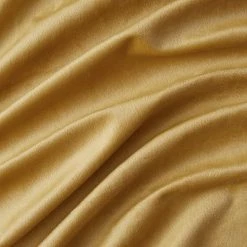 HLC.ME Lopez Velvet Back Tab Rod Pocket Curtain Panels - Gold - Set Of 2 Faux Linen Curtains
