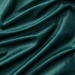 HLC.ME Lopez Velvet Back Tab Rod Pocket Curtain Panels - Green - Set Of 2