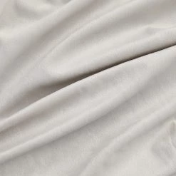 HLC.ME Faux Linen Curtains Lopez Velvet Back Tab Rod Pocket Curtain Panels - Light Grey/Silver - Set Of 2