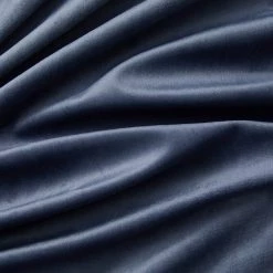 HLC.ME Lopez Velvet Back Tab Rod Pocket Curtain Panels - Navy Blue - Set Of 2