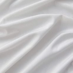 HLC.ME Faux Linen Curtains Lopez Velvet Back Tab Rod Pocket Curtain Panels - White - Set Of 2