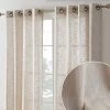 HLC.ME Madison Faux Linen Sheer Grommet Panels - Beige - Set Of 2