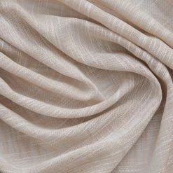 HLC.ME Madison Faux Linen Sheer Grommet Panels - Beige - Set Of 2