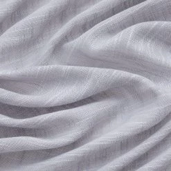 HLC.ME Sheer Curtains Madison Faux Linen Sheer Grommet Panels - Light Grey - Set Of 2