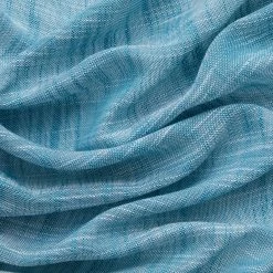 HLC.ME Sheer Curtains Madison Faux Linen Sheer Grommet Panels - Teal Blue - Set Of 2