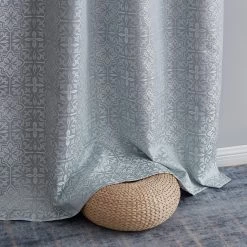 HLC.ME Mia Moroccan Tile 100% Complete Blackout Grommet Curtains - Seafoam Green - Set Of 2 Blackout Curtains