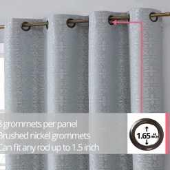 HLC.ME Mia Moroccan Tile 100% Complete Blackout Grommet Curtains - Seafoam Green - Set Of 2 Blackout Curtains