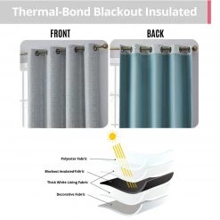 HLC.ME Mia Moroccan Tile 100% Complete Blackout Grommet Curtains - Seafoam Green - Set Of 2 Blackout Curtains