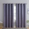HLC.ME Mia Moroccan Tile 100% Complete Blackout Grommet Curtains - Navy Blue - Set Of 2