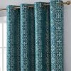 HLC.ME Mia Moroccan Tile 100% Complete Blackout Grommet Curtains - Teal Blue - Set Of 2