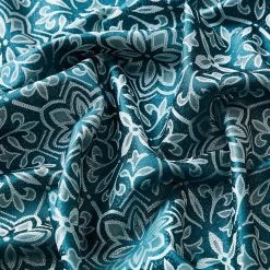 HLC.ME Mia Moroccan Tile 100% Complete Blackout Grommet Curtains - Teal Blue - Set Of 2 14 HLC.ME Mia Moroccan Tile 100% Complete Blackout Grommet Curtains - Teal Blue - Set Of 2