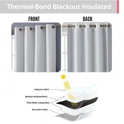 HLC.ME Faux Linen Curtains Mia Moroccan Tile 100% Blackout Grommet Patio Door Panel - White 12 HLC.ME Faux Linen Curtains Mia Moroccan Tile 100% Blackout Grommet Patio Door Panel - White