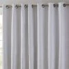 HLC.ME Faux Linen Curtains Mia Moroccan Tile 100% Blackout Grommet Patio Door Panel - White