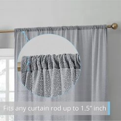 HLC.ME Monaco Macrame Lace Sheer Rod Pocket Curtain Panels - Grey - Set Of 2 Sheer Curtains