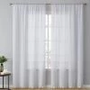 HLC.ME Sheer Curtains Monaco Macrame Lace Sheer Rod Pocket Curtain Panels - White - Set Of 2