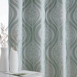 HLC.ME Blackout Curtains Montero Damask 100% Blackout Grommet Curtain Panels - Seafoam Green - Set Of 2 14 HLC.ME Blackout Curtains Montero Damask 100% Blackout Grommet Curtain Panels - Seafoam Green - Set Of 2
