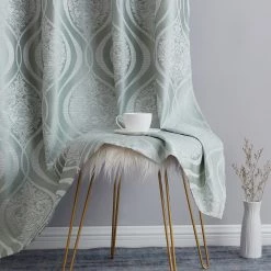 HLC.ME Blackout Curtains Montero Damask 100% Blackout Grommet Curtain Panels - Seafoam Green - Set Of 2 15 HLC.ME Blackout Curtains Montero Damask 100% Blackout Grommet Curtain Panels - Seafoam Green - Set Of 2