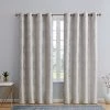 HLC.ME Montero Damask 100% Blackout Grommet Curtain Panels - Ivory - Set Of 2