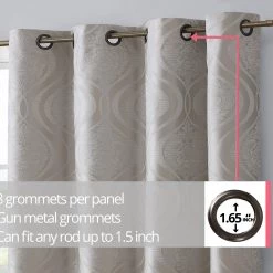 HLC.ME Montero 100% Blackout Grommet Patio Door Panel - Ivory Faux Linen Curtains 14 HLC.ME Montero 100% Blackout Grommet Patio Door Panel - Ivory Faux Linen Curtains