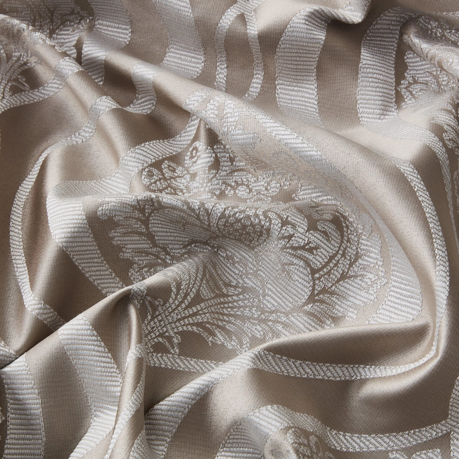 HLC.ME Montero Damask 100% Blackout Grommet Curtain Panels - Taupe - Set Of 2 8 HLC.ME Montero Damask 100% Blackout Grommet Curtain Panels - Taupe - Set Of 2