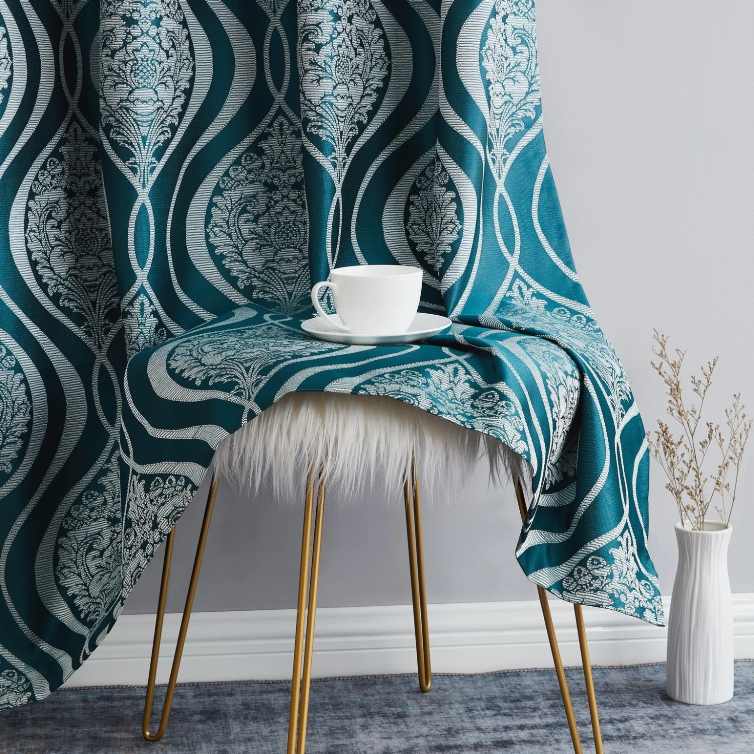 HLC.ME Montero 100% Blackout Grommet Patio Door Panel - Teal Blue 9 HLC.ME Montero 100% Blackout Grommet Patio Door Panel - Teal Blue