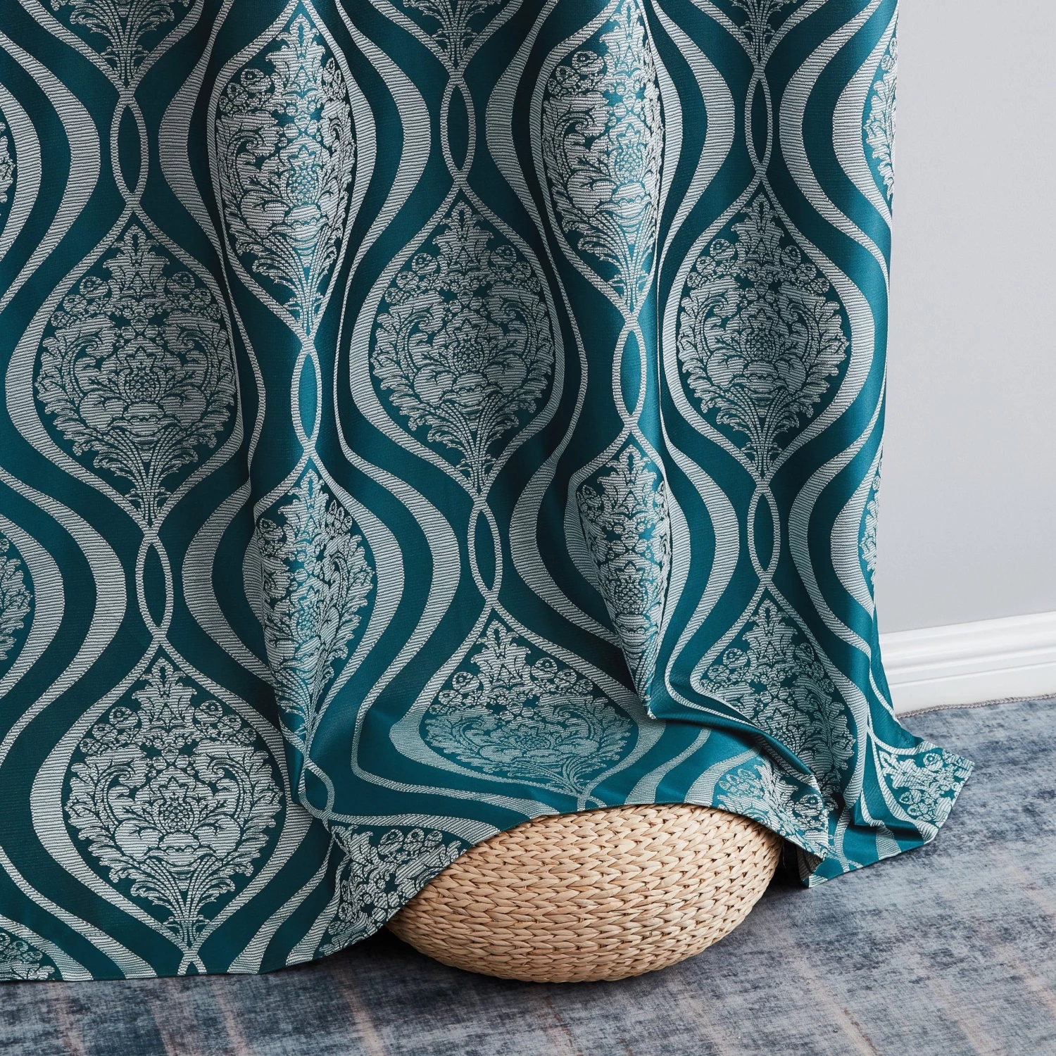 HLC.ME Montero 100% Blackout Grommet Patio Door Panel - Teal Blue 7 HLC.ME Montero 100% Blackout Grommet Patio Door Panel - Teal Blue