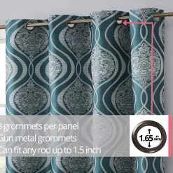 HLC.ME Montero 100% Blackout Grommet Patio Door Panel - Teal Blue 15 HLC.ME Montero 100% Blackout Grommet Patio Door Panel - Teal Blue