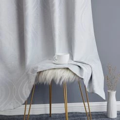 HLC.ME Montero Damask 100% Blackout Grommet Curtain Panels - White - Set Of 2