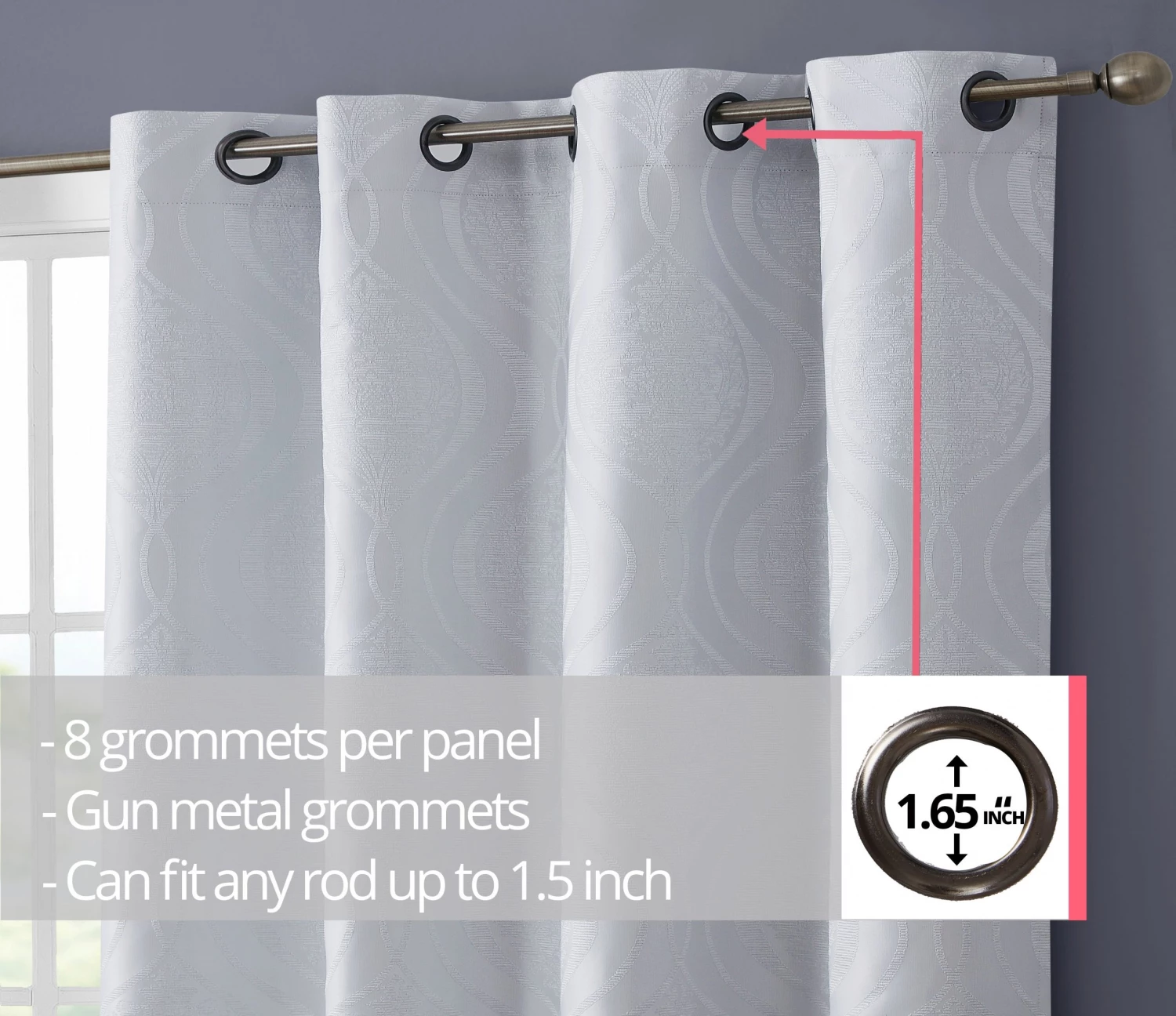 HLC.ME Montero 100% Blackout Grommet Patio Door Panel - White Faux Linen Curtains 8 HLC.ME Montero 100% Blackout Grommet Patio Door Panel - White Faux Linen Curtains