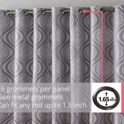 HLC.ME Faux Linen Curtains Montero 100% Blackout Grommet Patio Door Panel - Grey