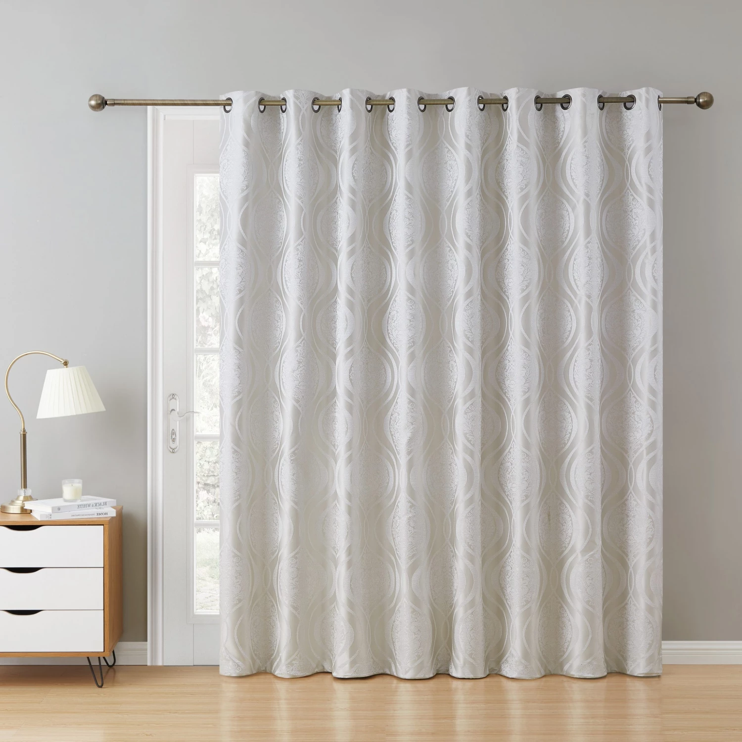 HLC.ME Montero 100% Blackout Grommet Patio Door Panel - Ivory Faux Linen Curtains 4 HLC.ME Montero 100% Blackout Grommet Patio Door Panel - Ivory Faux Linen Curtains