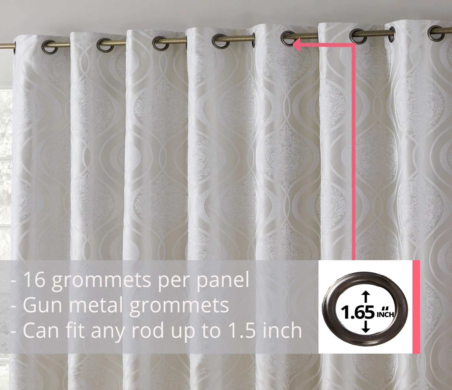 HLC.ME Montero 100% Blackout Grommet Patio Door Panel - Ivory Faux Linen Curtains 5 HLC.ME Montero 100% Blackout Grommet Patio Door Panel - Ivory Faux Linen Curtains