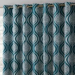HLC.ME Montero 100% Blackout Grommet Patio Door Panel - Teal Blue