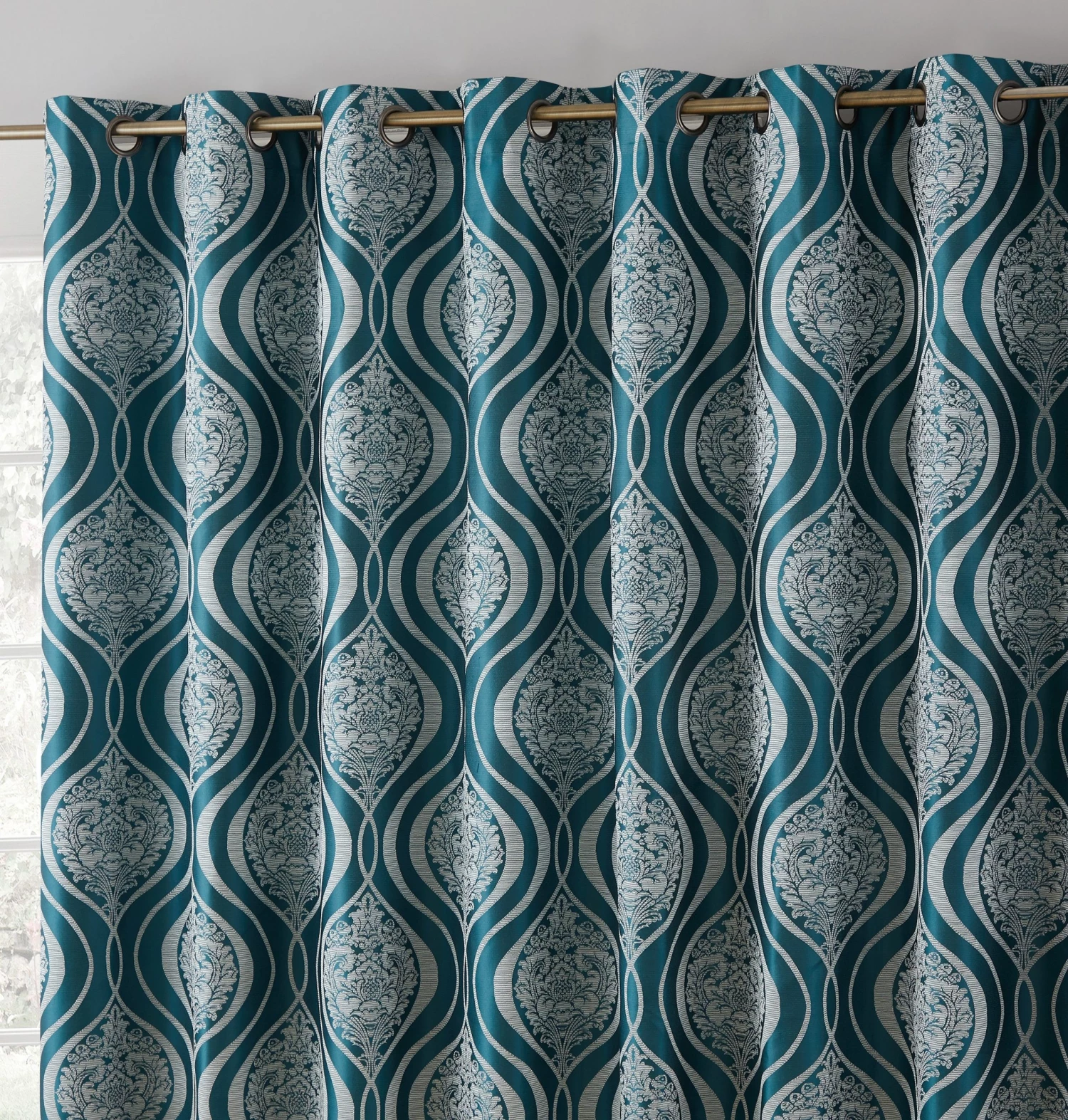 HLC.ME Montero 100% Blackout Grommet Patio Door Panel - Teal Blue 3 HLC.ME Montero 100% Blackout Grommet Patio Door Panel - Teal Blue