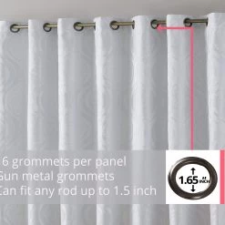 HLC.ME Montero 100% Blackout Grommet Patio Door Panel - White Faux Linen Curtains 12 HLC.ME Montero 100% Blackout Grommet Patio Door Panel - White Faux Linen Curtains