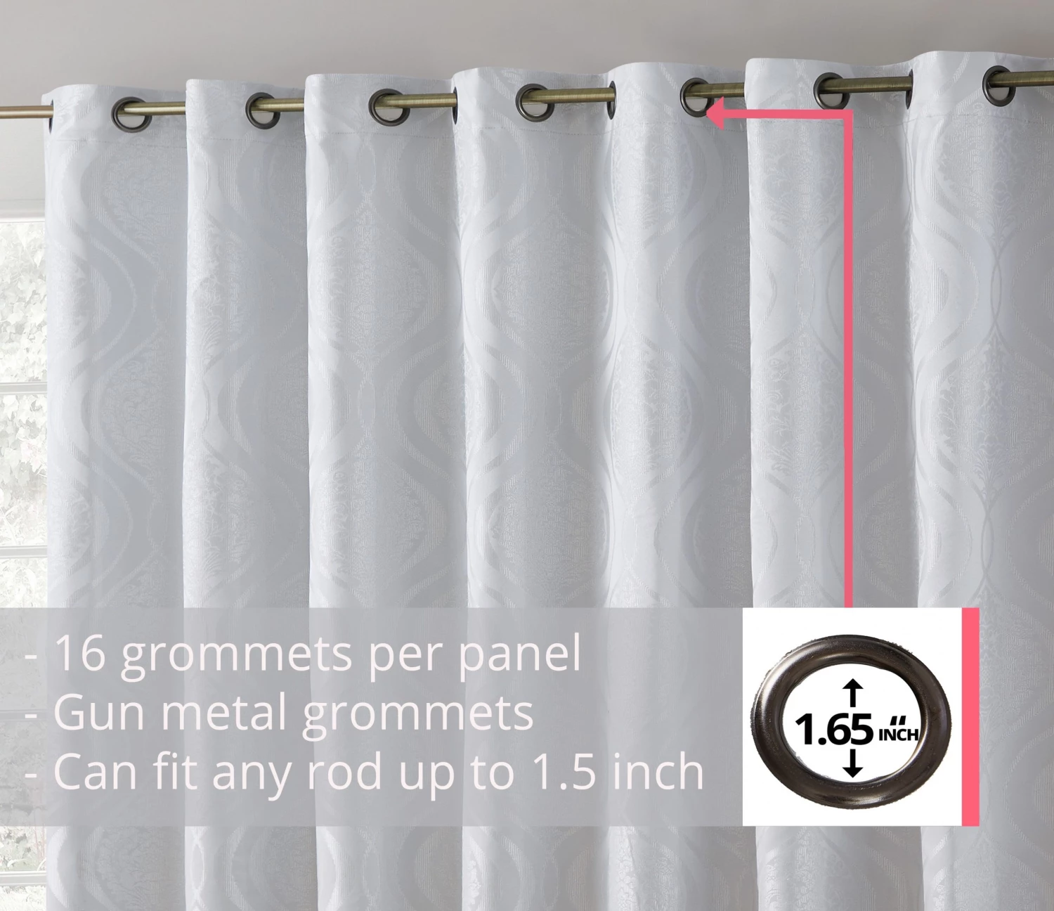 HLC.ME Montero 100% Blackout Grommet Patio Door Panel - White Faux Linen Curtains 5 HLC.ME Montero 100% Blackout Grommet Patio Door Panel - White Faux Linen Curtains